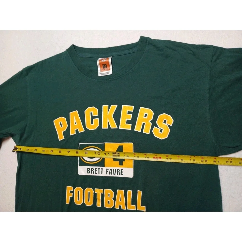 Vintage‎ NFL GREEN BAY PACKERS Brett Favre #4 Short Sleeve Green T-Shirt Size L